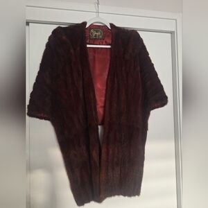 Luxurious Antique Dark Reddish Brown Fur Shrug